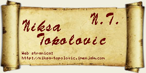 Nikša Topolović vizit kartica